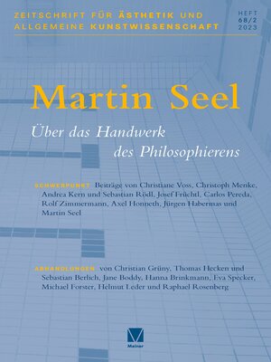 cover image of Zeitschrift für Ästhetik und allgemeine Kunstwissenschaft, Band 68/2